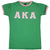 Alpha Kappa Alpha Classic Satin Letter Ringer T-shirt Green - Apparel & Accessories