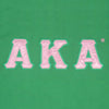 Alpha Kappa Alpha Classic Satin Letter Ringer T-shirt Green