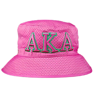Alpha Kappa Alpha Embroidered Bucket Hat Pink M/L 58 CM