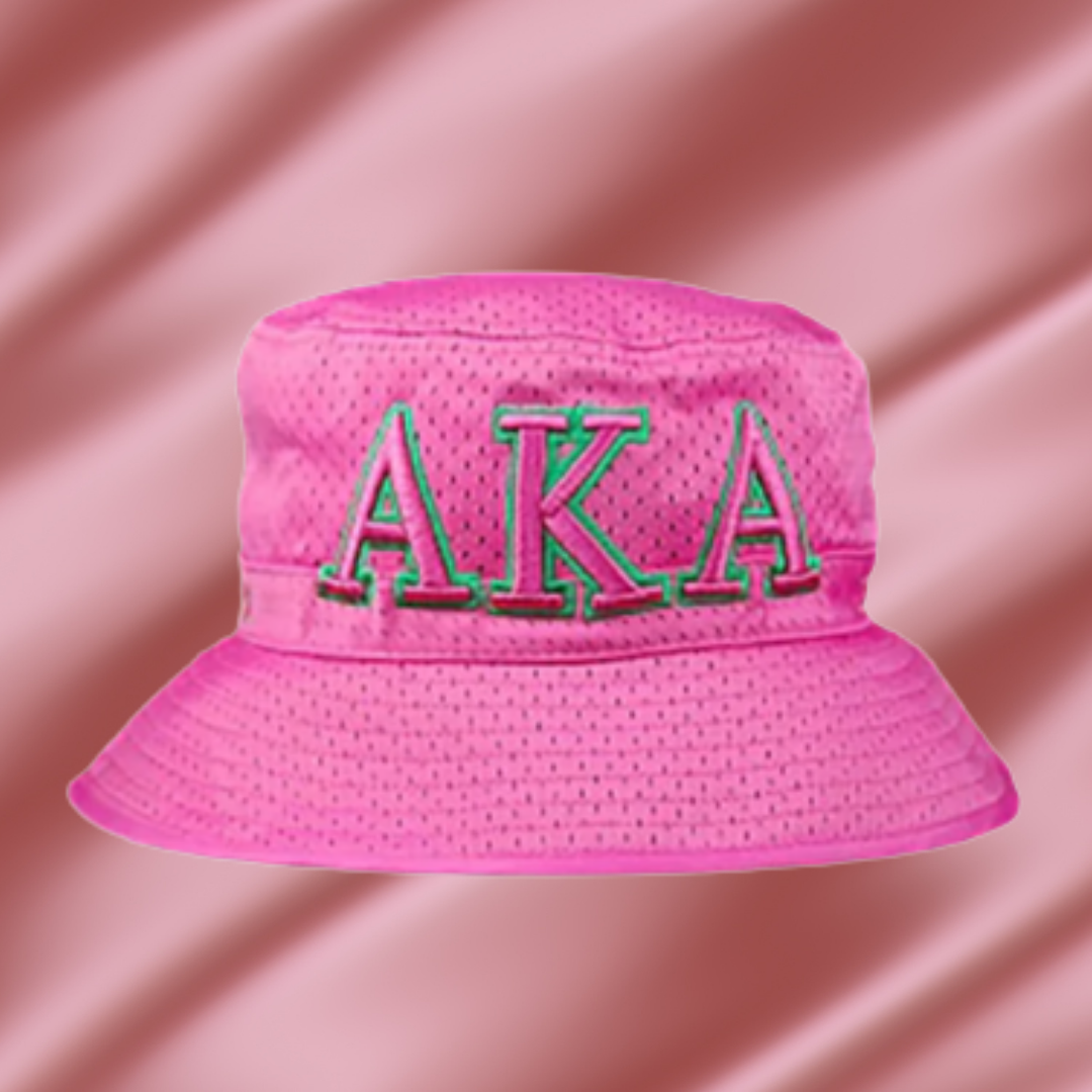 Alpha Kappa Alpha Pink Embroidered Women\'s Hat Alpha Kappa Alpha AKA Mesh Flex Fit Embroidered Bucket Hat  main image 2