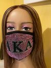 Alpha Kappa Alpha Full Rhinestone Bling Face Mask Pink