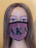 Alpha Kappa Alpha Full Rhinestone Bling Face Mask Pink