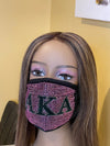 Alpha Kappa Alpha Full Rhinestone Bling Face Mask Pink