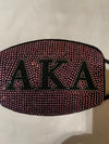 Alpha Kappa Alpha Full Rhinestone Bling Face Mask Pink