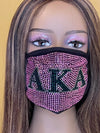 Alpha Kappa Alpha Full Rhinestone Bling Face Mask Pink