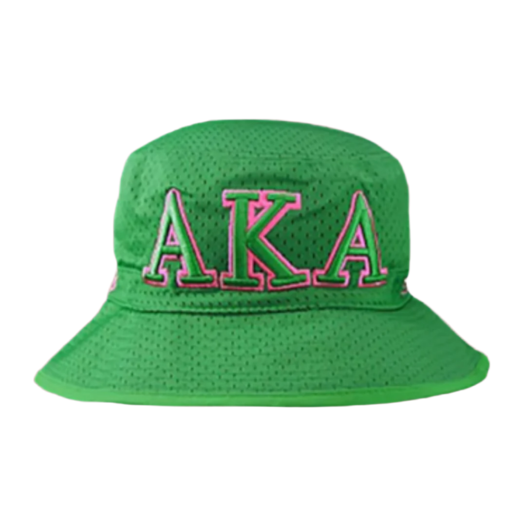 Alpha Kappa Alpha Green Embroidered Bucket Hat