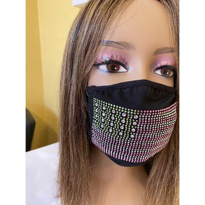 Alpha Kappa Alpha Inspired Flag Face Mask Clear