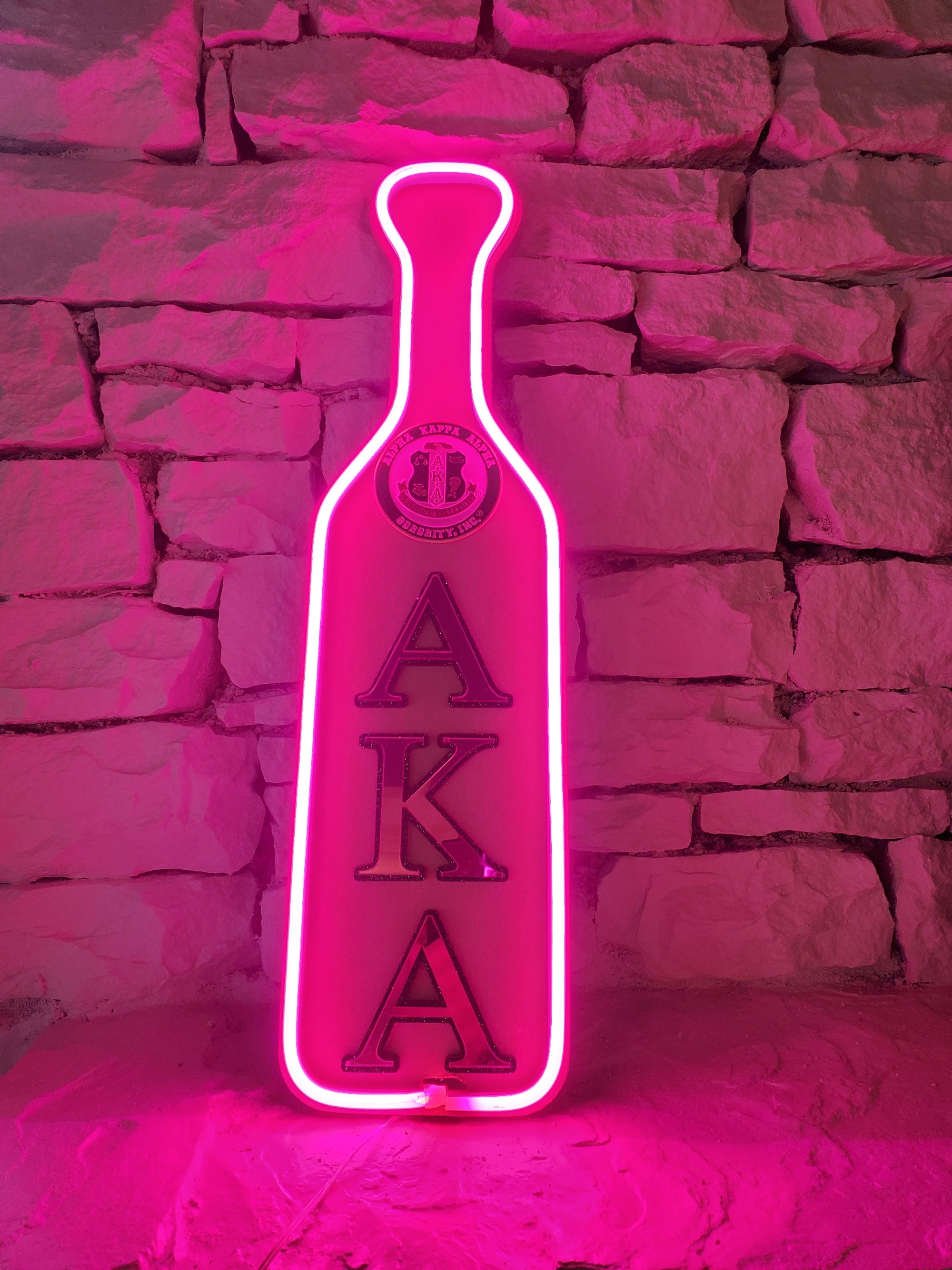 Alpha Kappa Alpha LED Wooden Paddle Green