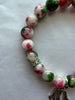 Alpha Kappa Alpha Natural Agate Beaded Monogram Charm Bracelet