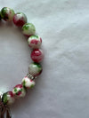 Alpha Kappa Alpha Natural Agate Beaded Monogram Charm Bracelet