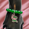 Alpha Kappa Alpha Natural Agate Beaded SKEE WEE Charm Bracelet