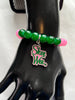 Alpha Kappa Alpha Natural Agate Beaded SKEE WEE Charm Bracelet