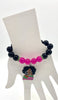 Alpha Kappa Alpha Natural Agate Pretty Girl Charm Elastic Bracelet