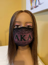 Alpha Kappa Alpha Rhinestone Bling Face Mask Pink Sprinkle