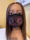 Alpha Kappa Alpha Rhinestone Bling Face Mask Pink Sprinkle