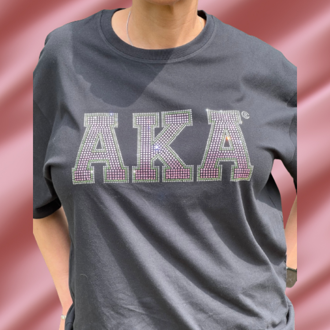 Alpha Kappa Alpha Rhinestone Bling Letters T-Shirt – Pretty Pleze