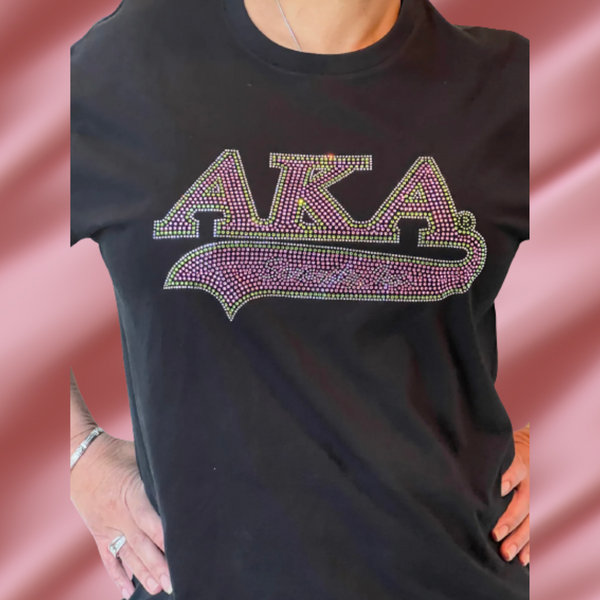 Alpha Kappa 1908 Bling T Shirt Rhinestone Bling D9 Greeks