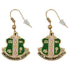 Alpha Kappa Alpha Shield Earrings Gold