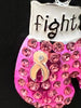 Breast Cancer Awareness Fight Bling Pink Boxing Glove Necklace