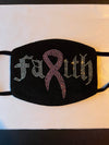 BREAST CANCER AWARENESS PINK RIBBON BLING FACE MASK RHINESTONE