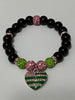 Alpha Kappa Alpha AKA Bling Heart of America Bracelet Black