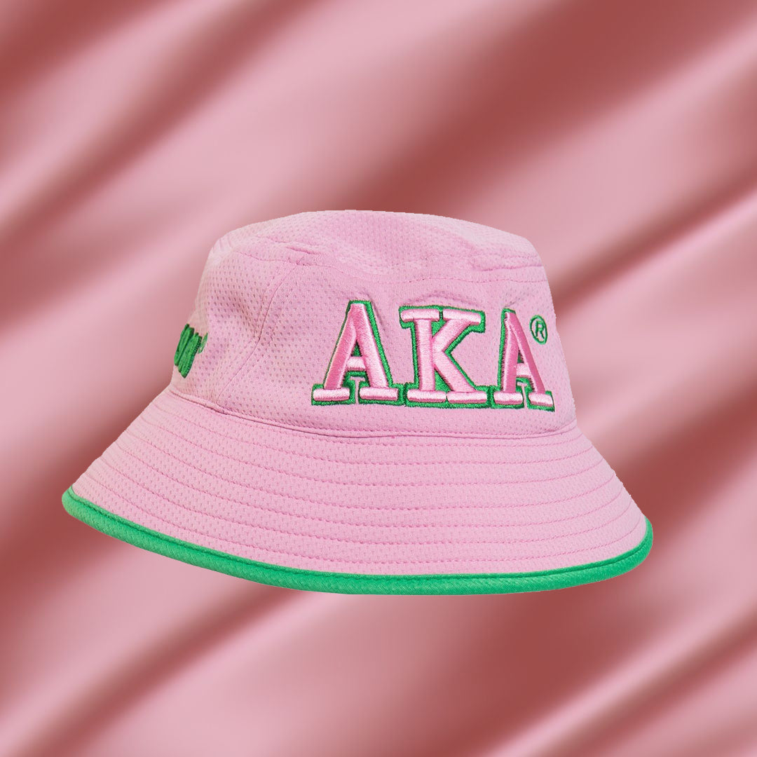 Alpha Kappa Alpha Flexfit Hat Bucket Embroidered Pink