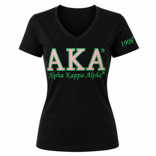 Alpha Kappa Alpha Luxury Embroidered T-shirt Black
