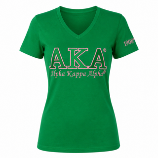 Alpha Kappa Alpha Luxury Embroidered T-shirt Green