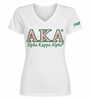Alpha Kappa Alpha Luxury Embroidered T-shirt White