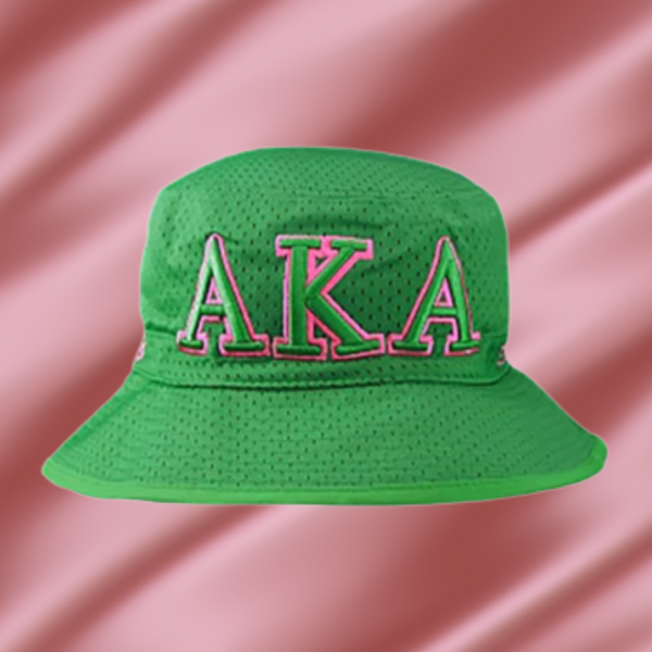 Alpha Kappa Alpha Green Embroidered Bucket Hat
